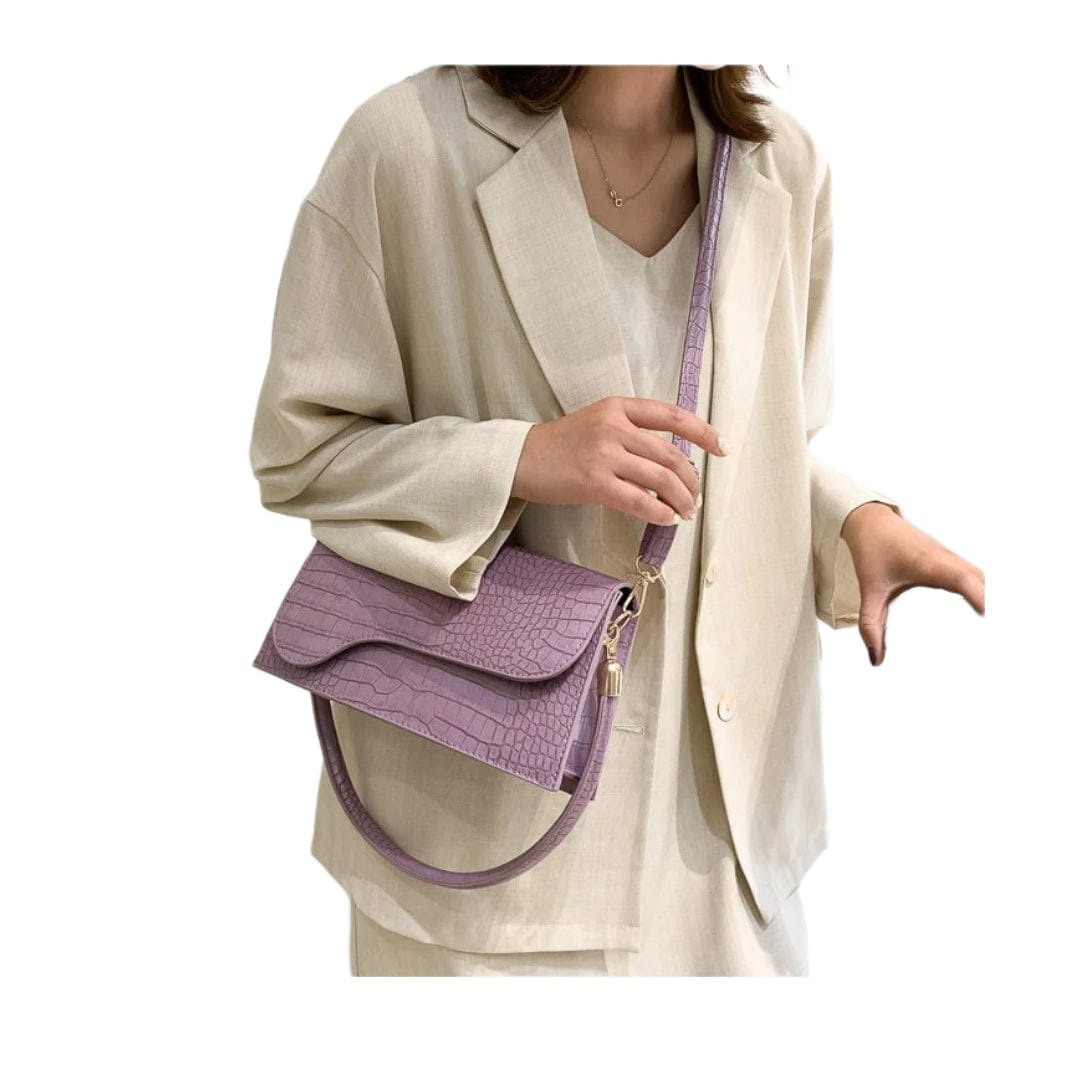 Evelina crossbody or shoulder bag with crocodile pattern Pursh